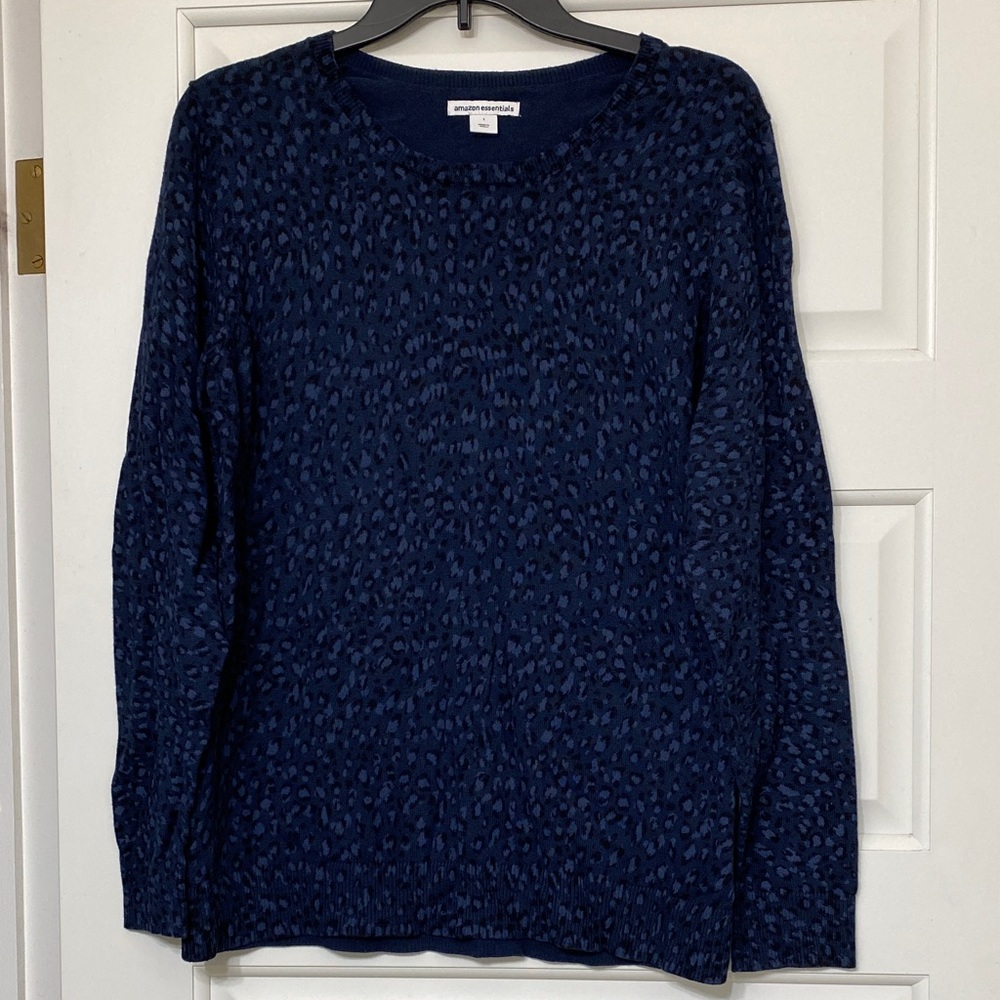 Blue leopard print sweater